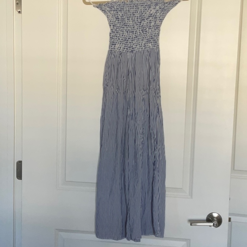 Blue Striped Maxi Dress